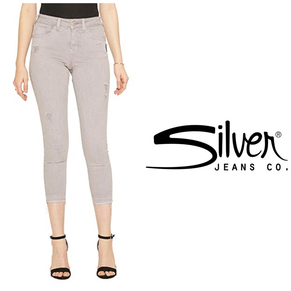 Silver Avery Crop Jeans 👖